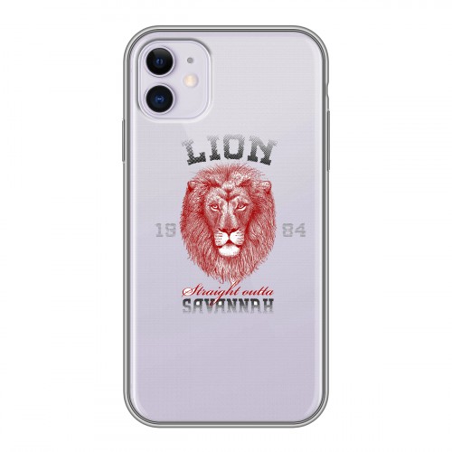 Полупрозрачный дизайнерский пластиковый чехол для Iphone 11 Символика льва