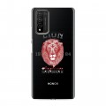 Полупрозрачный дизайнерский пластиковый чехол для Huawei Honor 10X Lite Символика льва