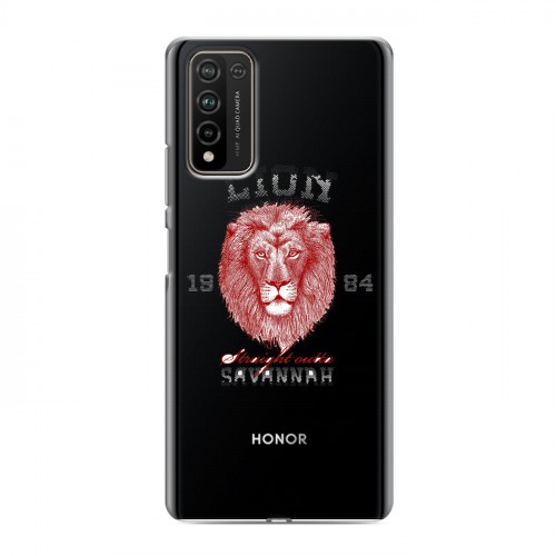 Полупрозрачный дизайнерский пластиковый чехол для Huawei Honor 10X Lite Символика льва