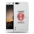 Полупрозрачный дизайнерский пластиковый чехол для Huawei Honor 6 Plus Символика льва
