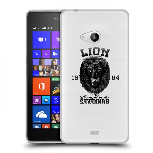 Дизайнерский пластиковый чехол для Microsoft Lumia 540 Символика льва