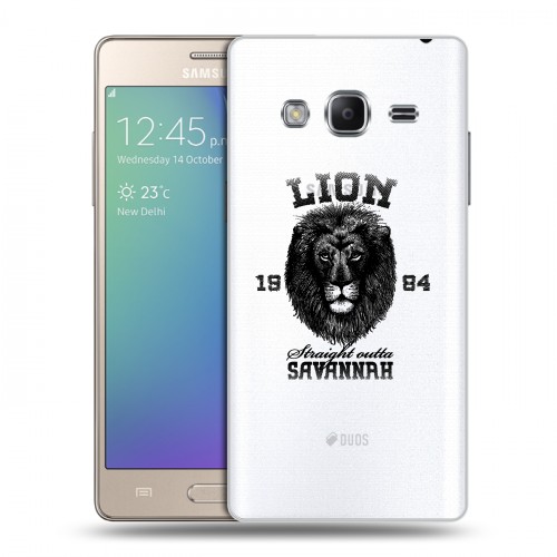 Дизайнерский пластиковый чехол для Samsung Z3 Символика льва