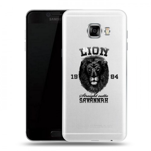 Дизайнерский пластиковый чехол для Samsung Galaxy C5 Символика льва