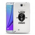 Дизайнерский пластиковый чехол для Samsung Galaxy Note 2 Символика льва