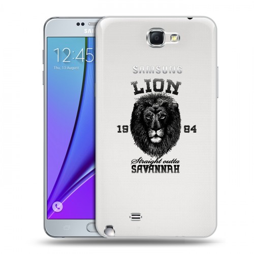 Дизайнерский пластиковый чехол для Samsung Galaxy Note 2 Символика льва