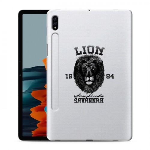 Дизайнерский силиконовый чехол для Samsung Galaxy Tab S7 Символика льва