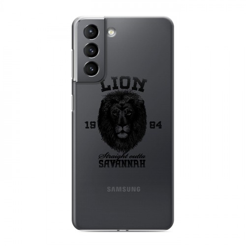 Дизайнерский пластиковый чехол для Samsung Galaxy S21 Символика льва