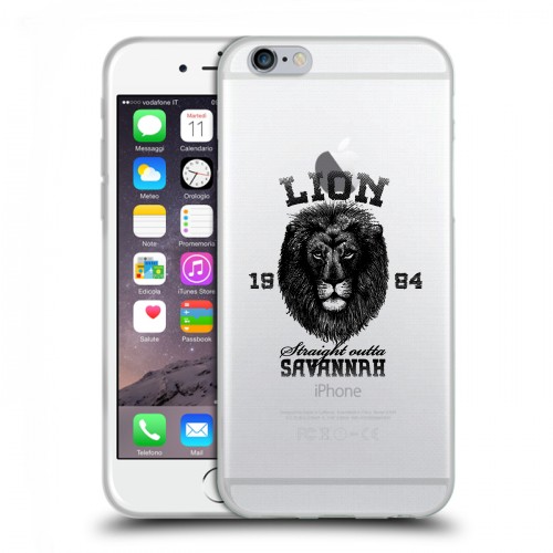Дизайнерский пластиковый чехол для Iphone 6/6s Символика льва