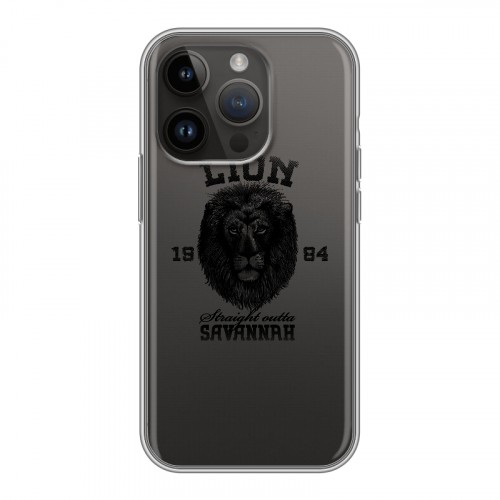 Дизайнерский силиконовый чехол для Iphone 14 Pro Символика льва