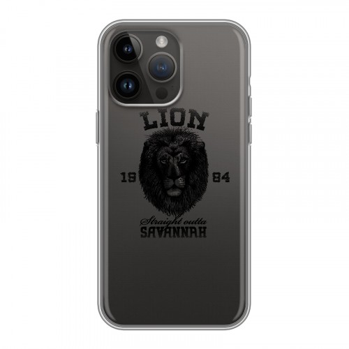 Дизайнерский силиконовый с усиленными углами чехол для Iphone 14 Pro Max Символика льва