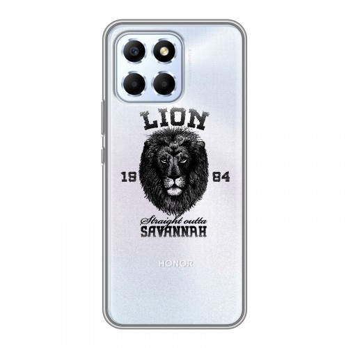 Дизайнерский силиконовый с усиленными углами чехол для Huawei Honor X6 Символика льва
