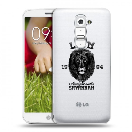 Дизайнерский пластиковый чехол для LG Optimus G2 mini Символика льва