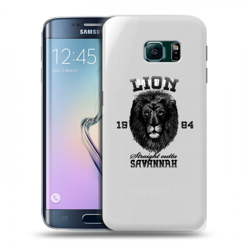 Дизайнерский пластиковый чехол для Samsung Galaxy S6 Edge Символика льва