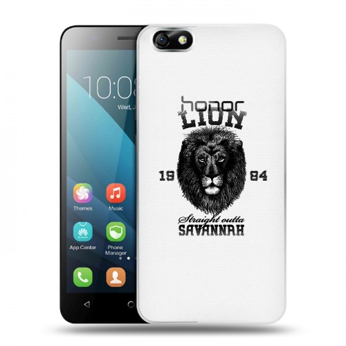 Дизайнерский пластиковый чехол для Huawei Honor 4X Символика льва