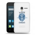 Полупрозрачный дизайнерский пластиковый чехол для Alcatel One Touch Pixi 3 (4.0) Символика льва