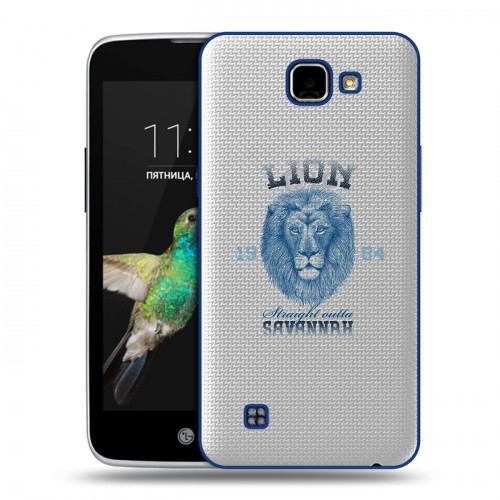 Полупрозрачный дизайнерский пластиковый чехол для LG K4 Символика льва