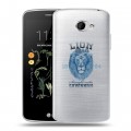 Полупрозрачный дизайнерский пластиковый чехол для LG K5 Символика льва