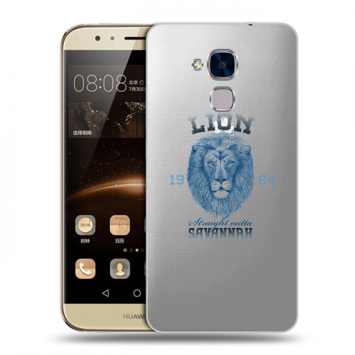 Полупрозрачный дизайнерский пластиковый чехол для Huawei Honor 5C Символика льва