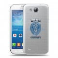 Полупрозрачный дизайнерский пластиковый чехол для Samsung Galaxy Premier Символика льва