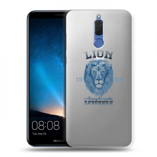 Полупрозрачный дизайнерский пластиковый чехол для Huawei Nova 2i Символика льва