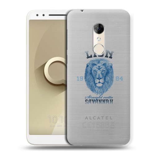 Полупрозрачный дизайнерский пластиковый чехол для Alcatel 3 Символика льва
