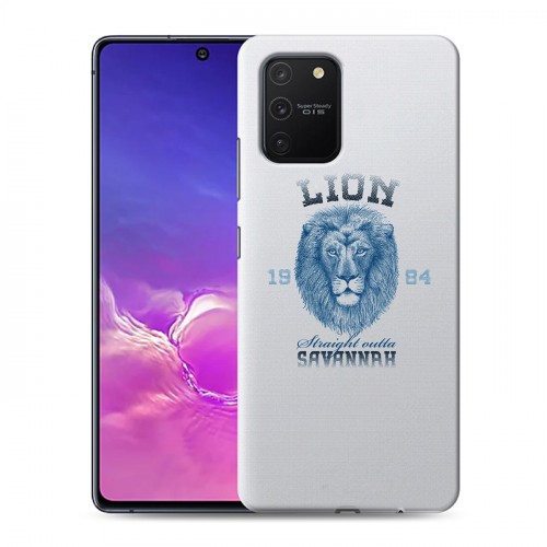 Полупрозрачный дизайнерский пластиковый чехол для Samsung Galaxy S10 Lite Символика льва