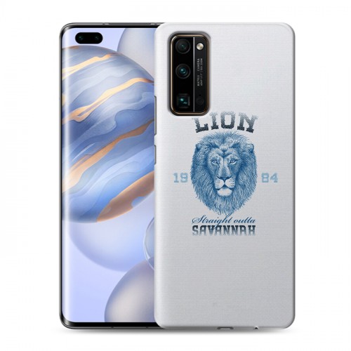 Полупрозрачный дизайнерский силиконовый чехол для Huawei Honor 30 Pro Символика льва