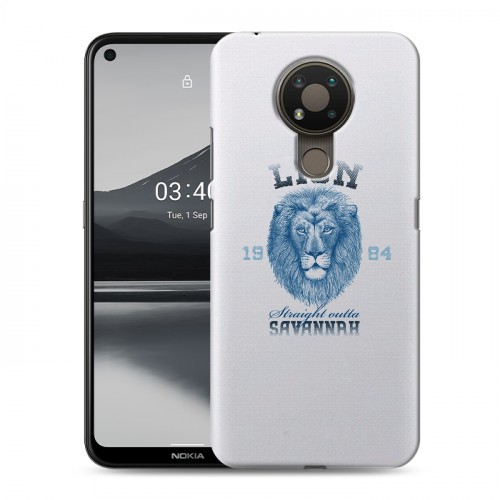 Полупрозрачный дизайнерский силиконовый чехол для Nokia 3.4 Символика льва