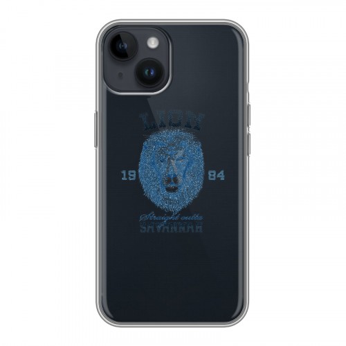 Полупрозрачный дизайнерский пластиковый чехол для Iphone 14 Символика льва