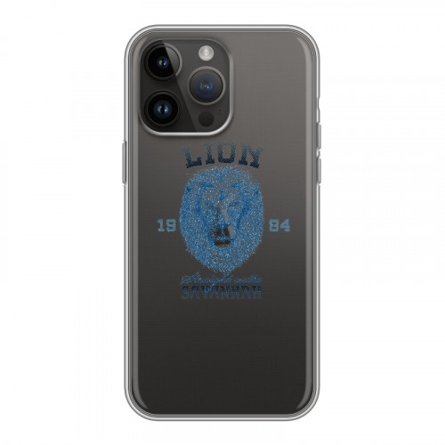 Полупрозрачный дизайнерский силиконовый чехол для Iphone 14 Pro Max Символика льва