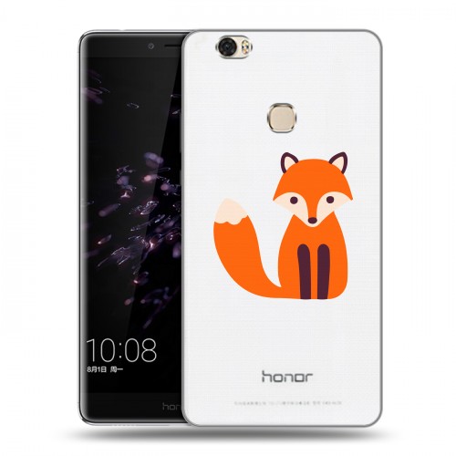 Полупрозрачный дизайнерский пластиковый чехол для Huawei Honor Note 8 Прозрачные лисы