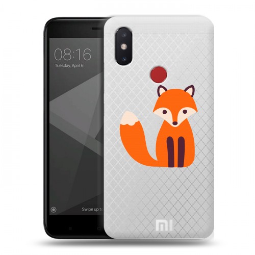 Полупрозрачный дизайнерский силиконовый чехол для Xiaomi Mi8 SE Прозрачные лисы