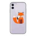Полупрозрачный дизайнерский пластиковый чехол для Iphone 11 Прозрачные лисы