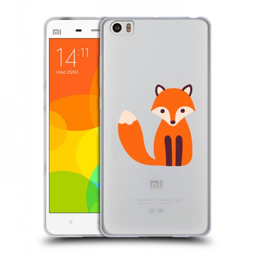 Полупрозрачный дизайнерский силиконовый чехол для Xiaomi Mi Note Прозрачные лисы