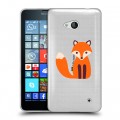 Полупрозрачный дизайнерский пластиковый чехол для Microsoft Lumia 640 Прозрачные лисы