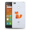 Полупрозрачный дизайнерский пластиковый чехол для Xiaomi Mi4S Прозрачные лисы