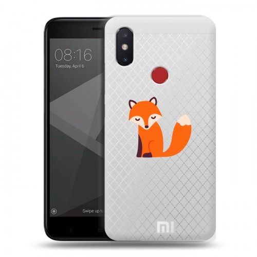 Полупрозрачный дизайнерский пластиковый чехол для Xiaomi Mi8 SE Прозрачные лисы