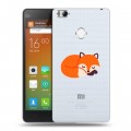 Полупрозрачный дизайнерский силиконовый чехол для Xiaomi Mi4S Прозрачные лисы