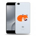 Полупрозрачный дизайнерский пластиковый чехол для Xiaomi Mi5C Прозрачные лисы