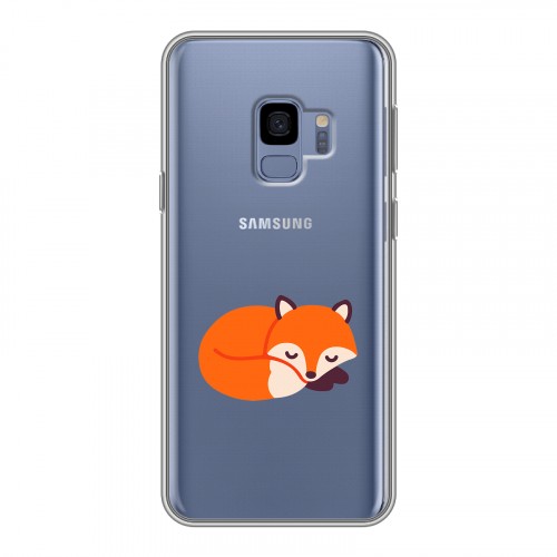 Полупрозрачный дизайнерский пластиковый чехол для Samsung Galaxy S9 Прозрачные лисы