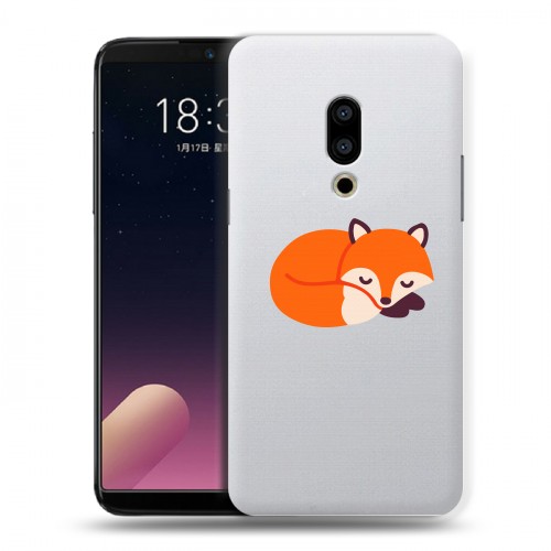 Полупрозрачный дизайнерский пластиковый чехол для Meizu 15 Plus Прозрачные лисы