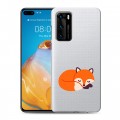 Полупрозрачный дизайнерский пластиковый чехол для Huawei P40 Прозрачные лисы