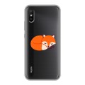 Полупрозрачный дизайнерский силиконовый чехол для Xiaomi RedMi 9A Прозрачные лисы