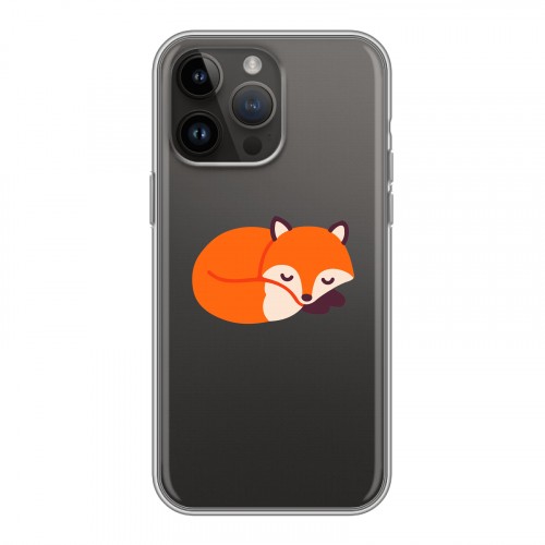 Полупрозрачный дизайнерский пластиковый чехол для Iphone 14 Pro Max Прозрачные лисы