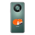 Полупрозрачный дизайнерский пластиковый чехол для Huawei Nova Y90 Прозрачные лисы