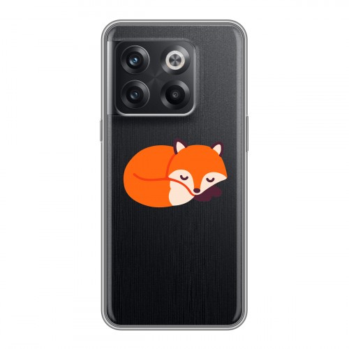 Полупрозрачный дизайнерский силиконовый чехол для OnePlus 10T Прозрачные лисы