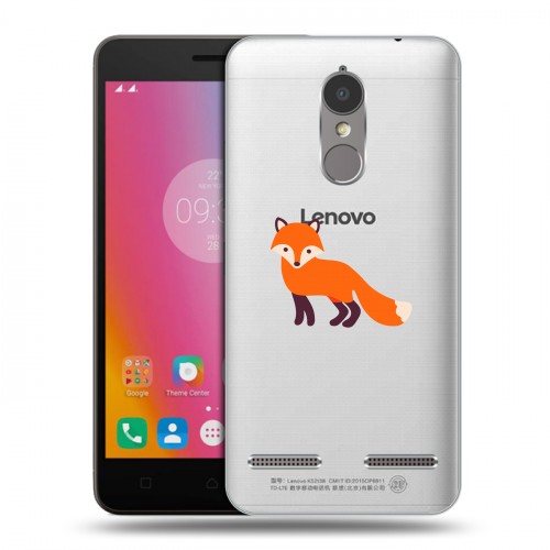 Полупрозрачный дизайнерский силиконовый чехол для Lenovo K6 Прозрачные лисы