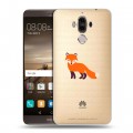 Полупрозрачный дизайнерский пластиковый чехол для Huawei Mate 9 Прозрачные лисы