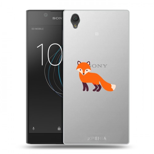 Полупрозрачный дизайнерский пластиковый чехол для Sony Xperia L1 Прозрачные лисы