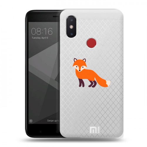 Полупрозрачный дизайнерский пластиковый чехол для Xiaomi Mi8 SE Прозрачные лисы